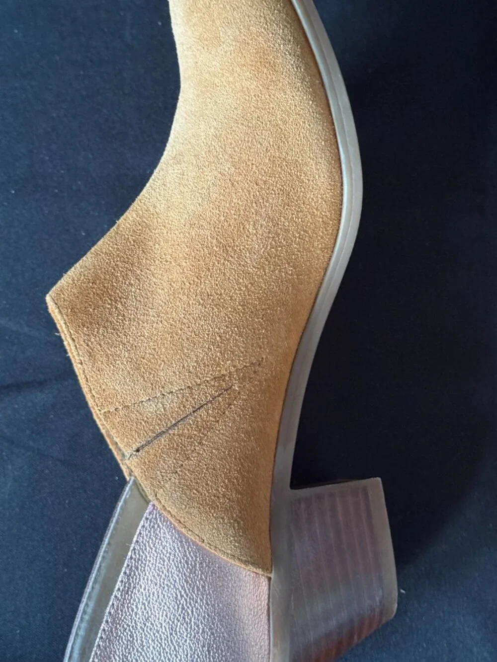 Katy Perry The Hope Suede Metallic Leather Booties Mule Tan Bronze Size 9M/39